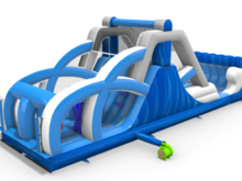 40' Tidal Wave Double Lane Obstacle Course WET or DRY, Roo's Wet or Dry Slides - Jacksonville Florida Bounce House Rentals